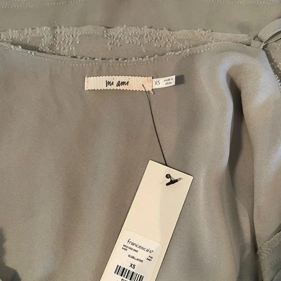 MI Ami from Francesca's beautiful seafoam green layered chiffon tank top. - Picture 4 of 9